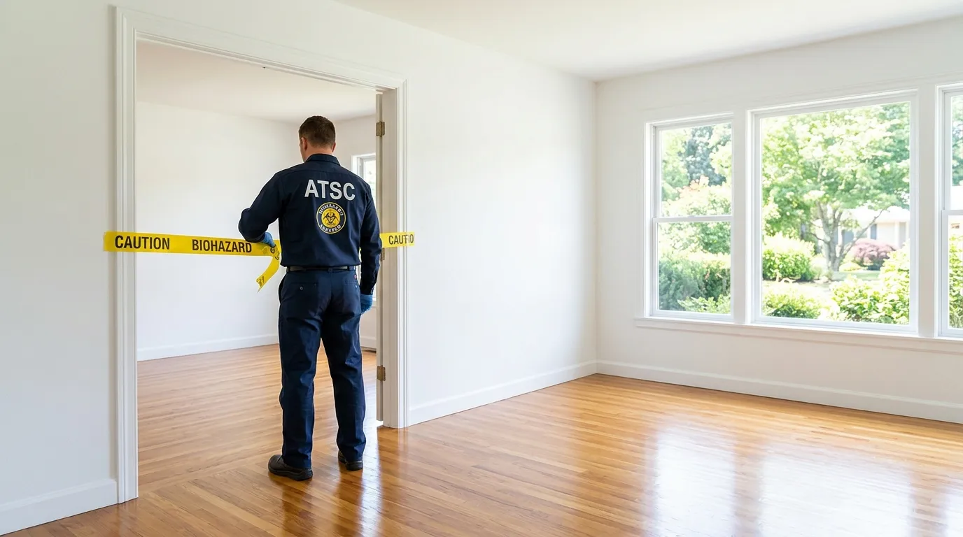 Certified biohazard cleanup crew performing Trauma Scene Cleanup in Frisco